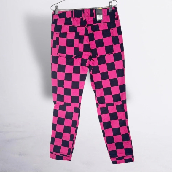 NWT G-Star Raw Women Jeans 5622 3D Mid Waist Boyfriend Pink Chef's Check Print - Picture 4 of 10
